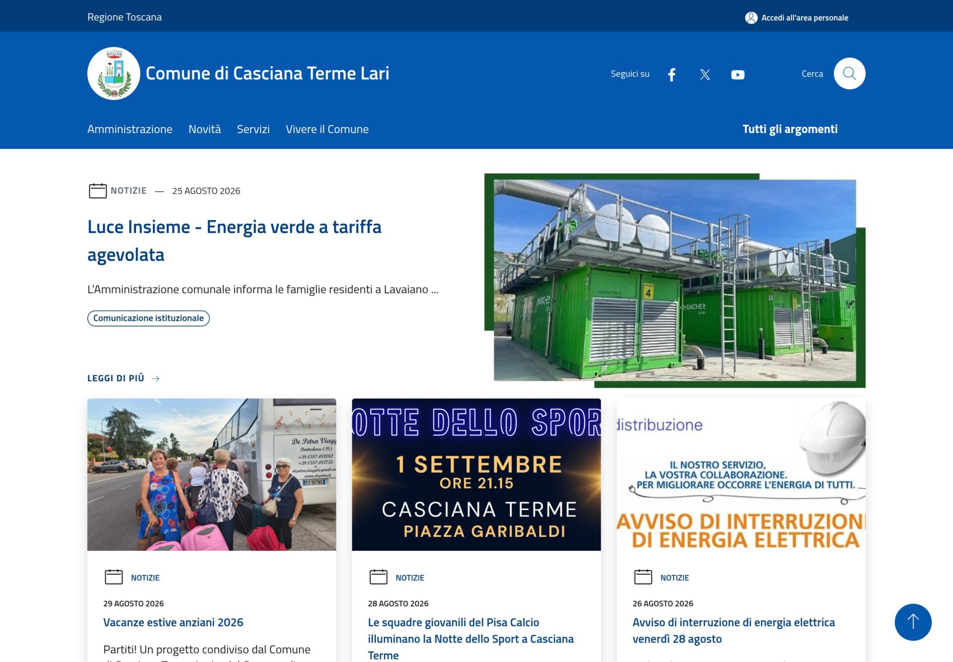 Sito Casciana Terme Lari desktop
