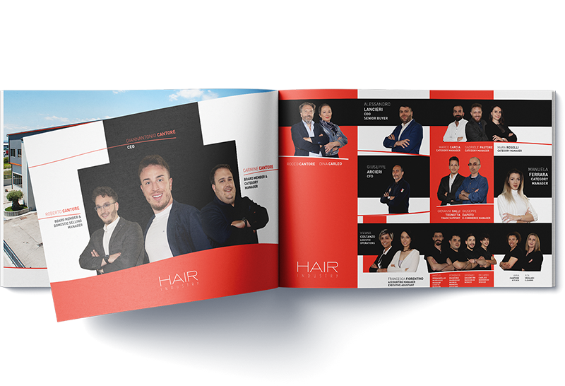 Hair Industry — mockup della brochure