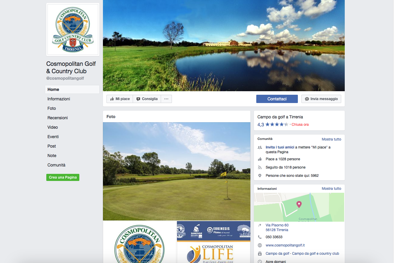 Materiali di comunicazione Cosmopolitan Golf