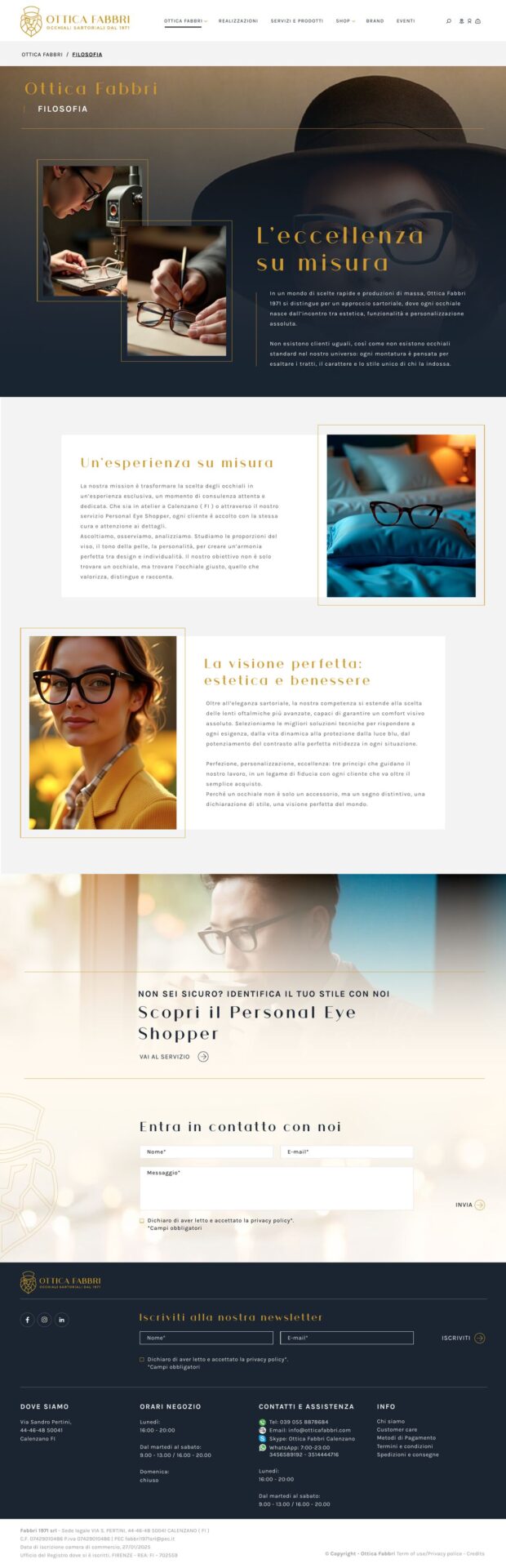 Ottica Fabbri — sito 01 — filosofia