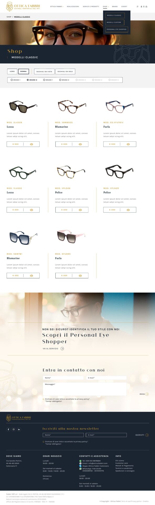 Ottica Fabbri — sito 03 — catalogo Classic