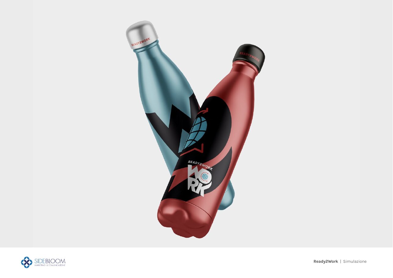 Ready2Work — brand identity 08 — bottle mockup