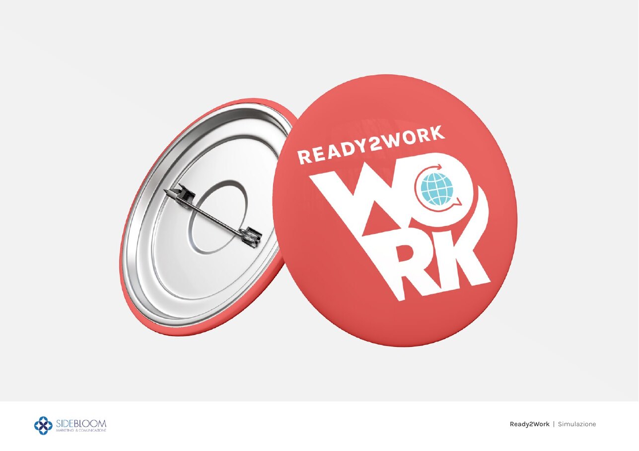 Ready2Work — brand identity 09 — badge mockup