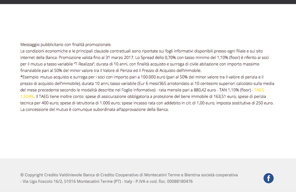 Vival Banca landing page 1