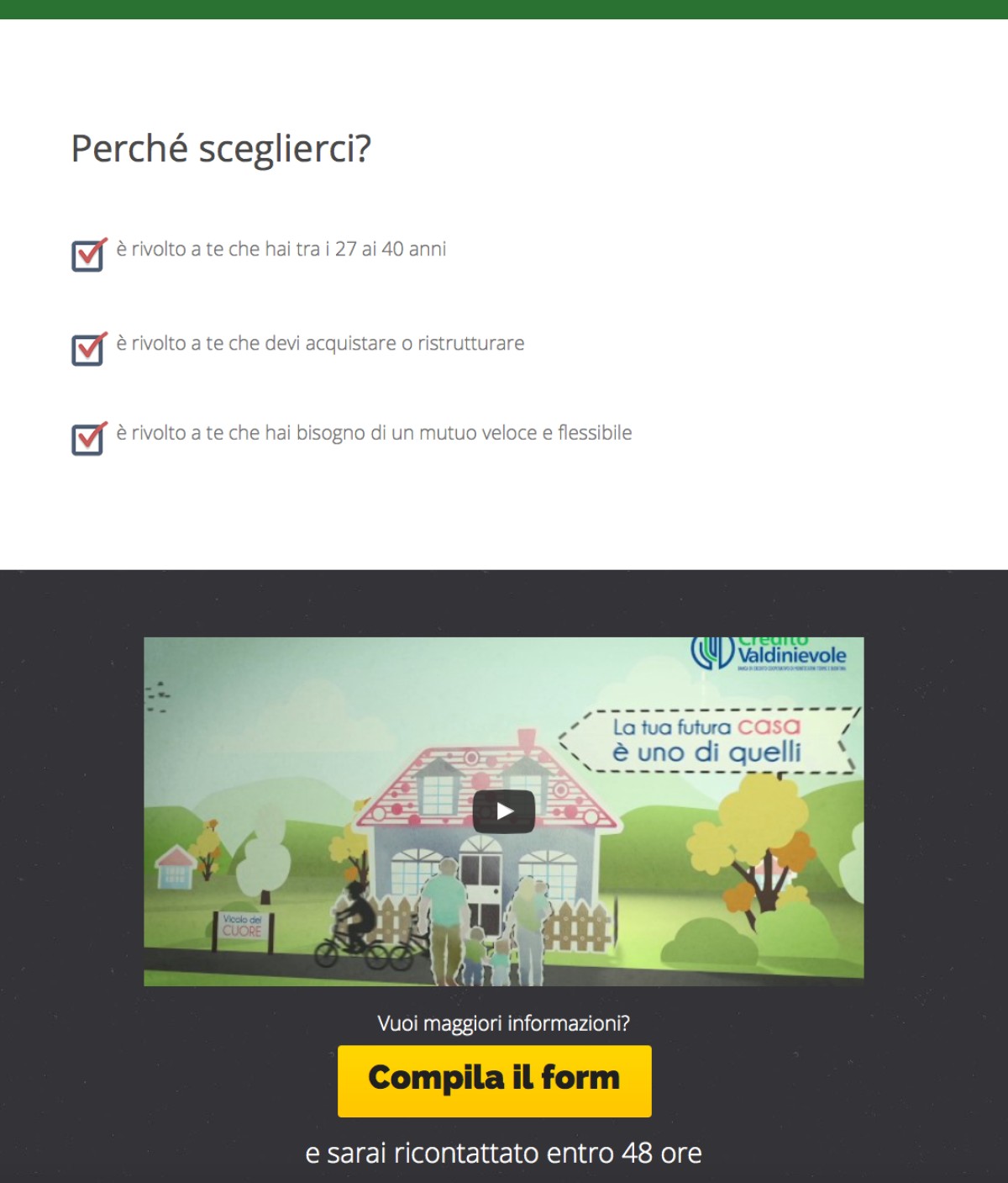 Vival Banca landing page 2